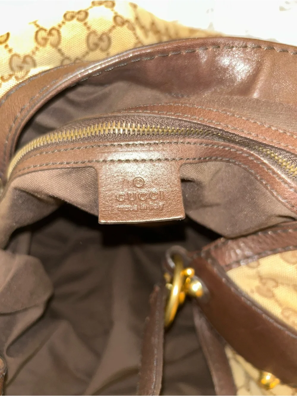 Gucci GG canvas jockey large hobo bag